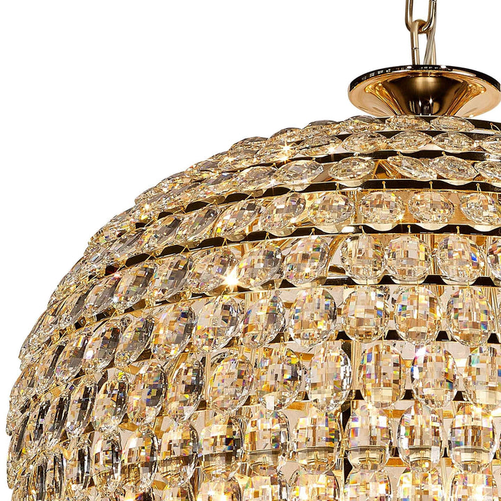 Diyas IL32888 Coniston Acorn Pendant 25 Light E14 French Gold/Crystal