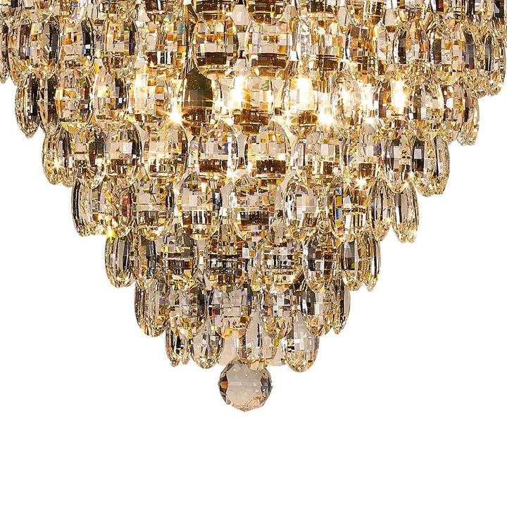 Diyas IL32888 Coniston Acorn Pendant 25 Light E14 French Gold/Crystal