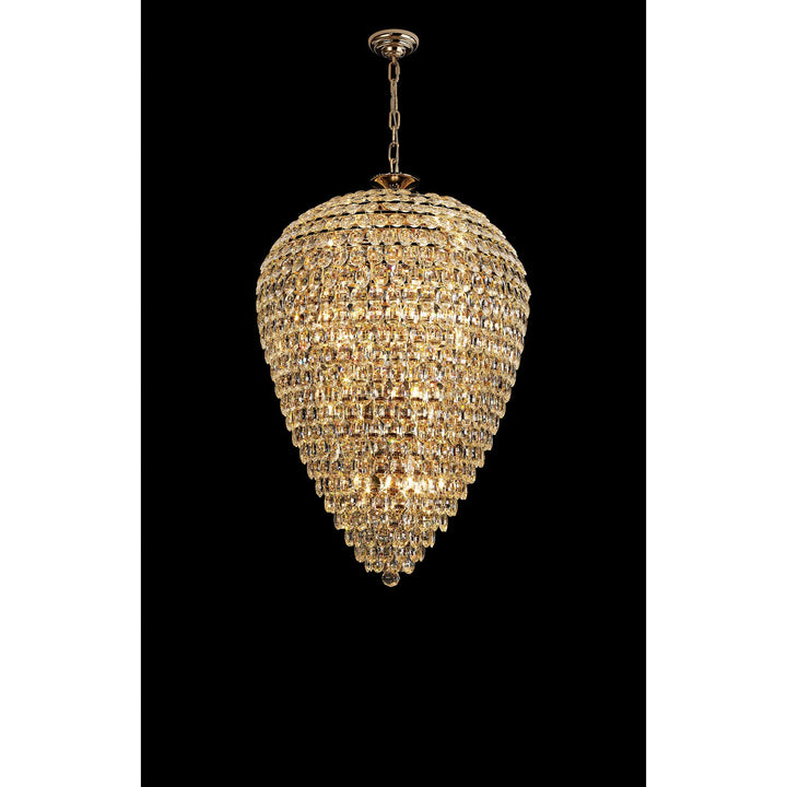 Diyas IL32888 Coniston Acorn Pendant 25 Light E14 French Gold/Crystal