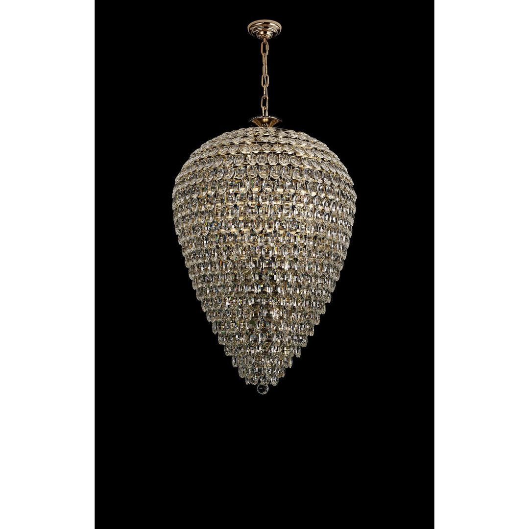 Diyas IL32888 Coniston Acorn Pendant 25 Light E14 French Gold/Crystal