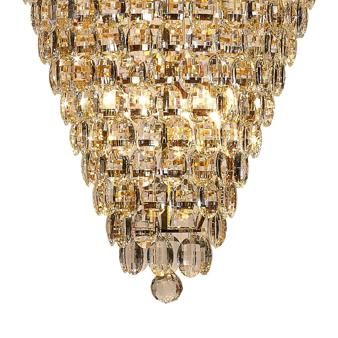 Diyas IL32889 Coniston Tall Acorn Pendant 30 Light E14 French Gold/Crystal