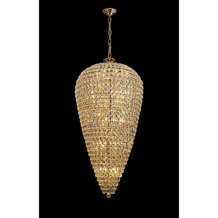 Diyas IL32889 Coniston Tall Acorn Pendant 30 Light E14 French Gold/Crystal