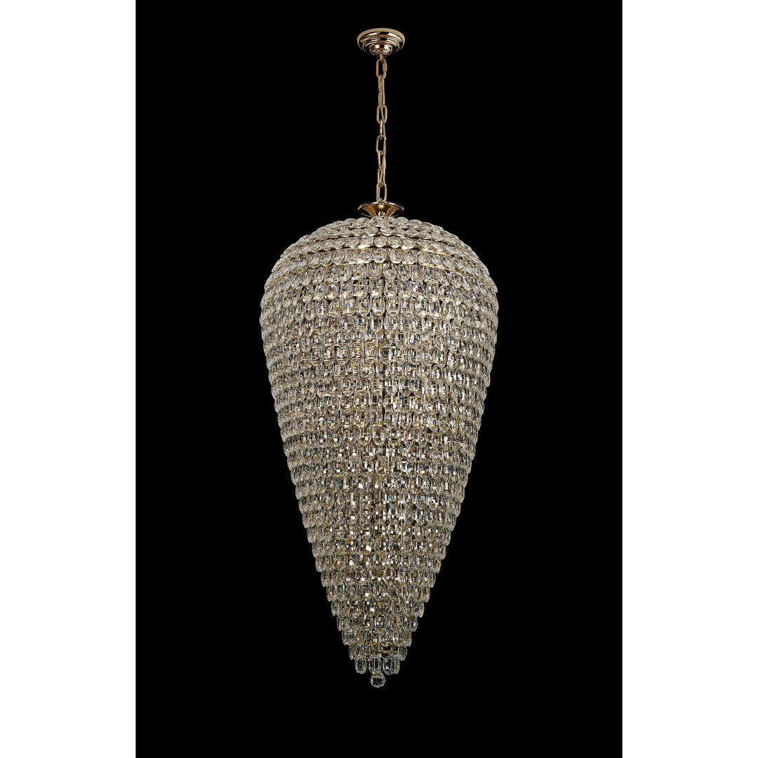 Diyas IL32889 Coniston Tall Acorn Pendant 30 Light E14 French Gold/Crystal