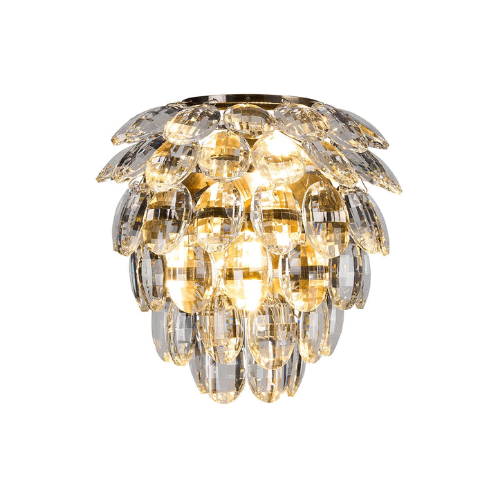 Diyas IL32895AB Coniston IP Bathroom Wall Lamp 2 Light G9 Antique Brass/Crystal