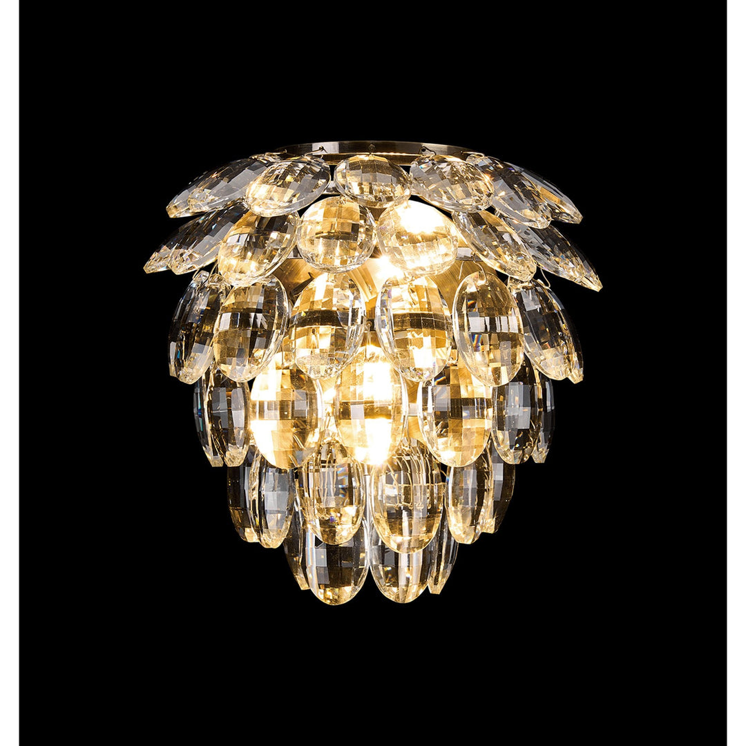 Diyas IL32895AB Coniston IP Bathroom Wall Lamp 2 Light G9 Antique Brass/Crystal