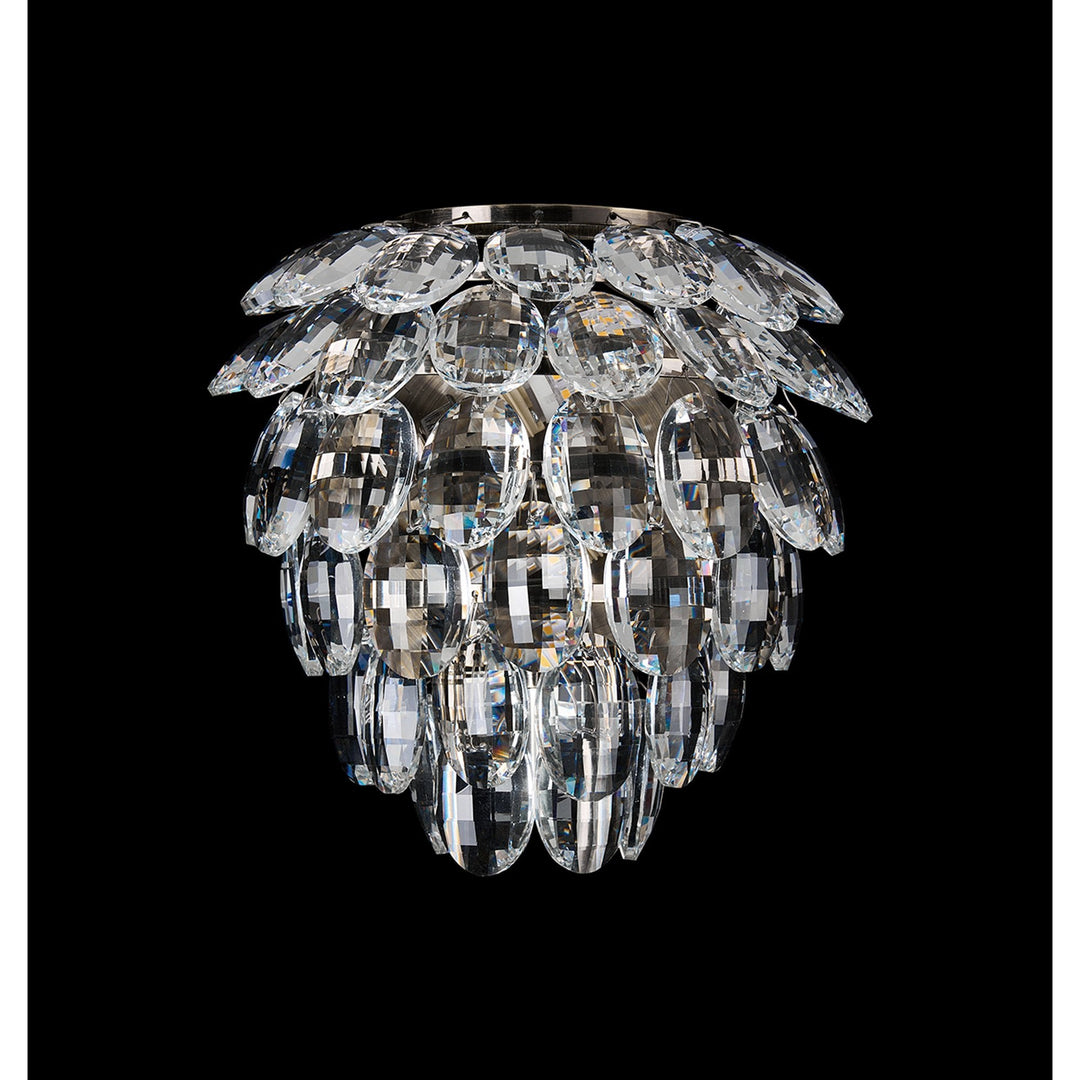 Diyas IL32895AB Coniston IP Bathroom Wall Lamp 2 Light G9 Antique Brass/Crystal