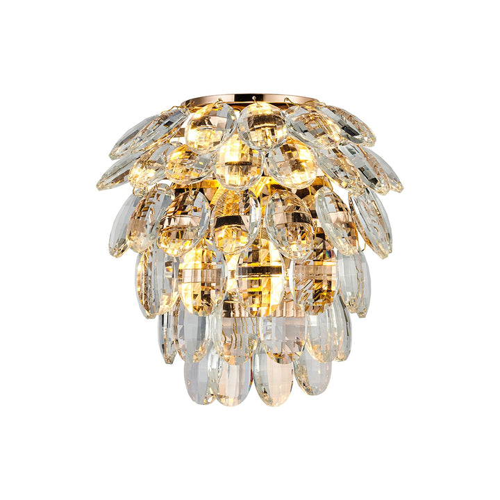 Diyas IL32895 Coniston IP Bathroom Wall Lamp 2 Light G9 French Gold/Crystal