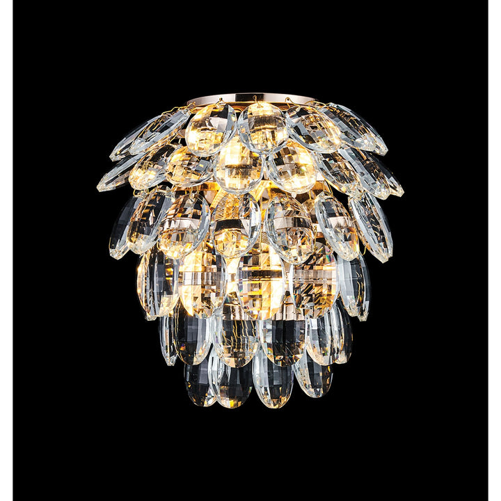 Diyas IL32895 Coniston IP Bathroom Wall Lamp 2 Light G9 French Gold/Crystal