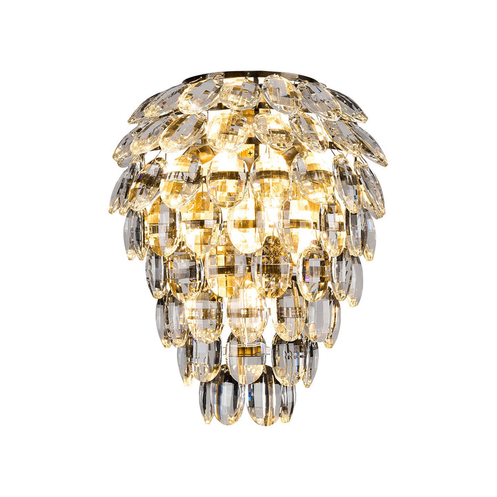 Diyas IL32896AB Coniston IP Bathroom Wall Lamp 4 Light G9 Antique Brass/Crystal