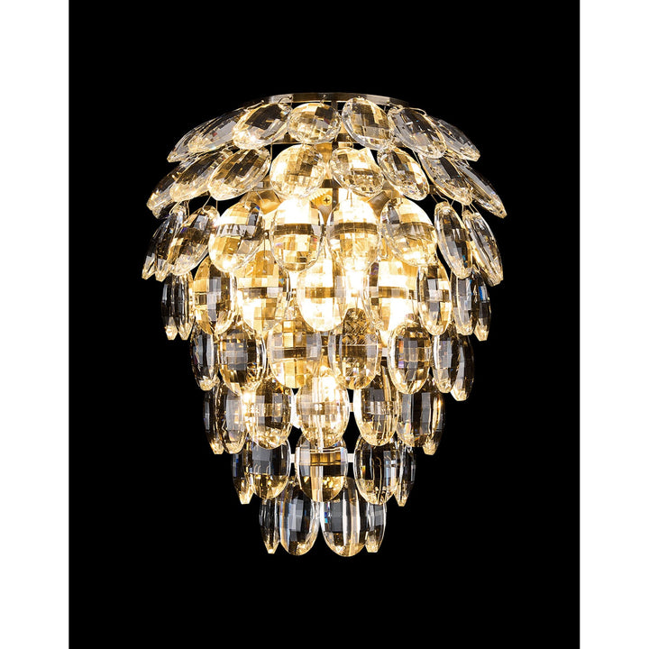 Diyas IL32896AB Coniston IP Bathroom Wall Lamp 4 Light G9 Antique Brass/Crystal