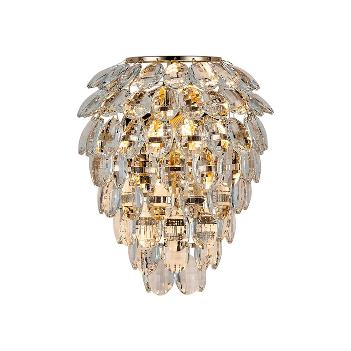 Diyas IL32896 Coniston IP Bathroom Wall Lamp 4 Light G9 French Gold/Crystal