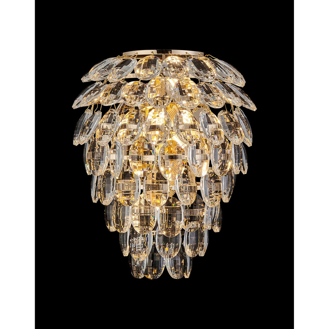 Diyas IL32896 Coniston IP Bathroom Wall Lamp 4 Light G9 French Gold/Crystal