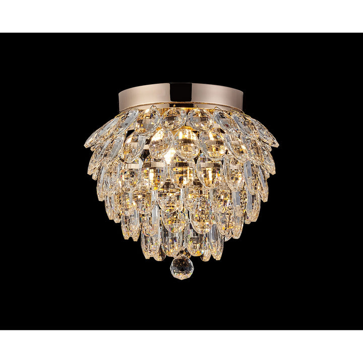 Diyas IL32897 Coniston IP Bathroom Ceiling 3 Light G9 French Gold/Crystal