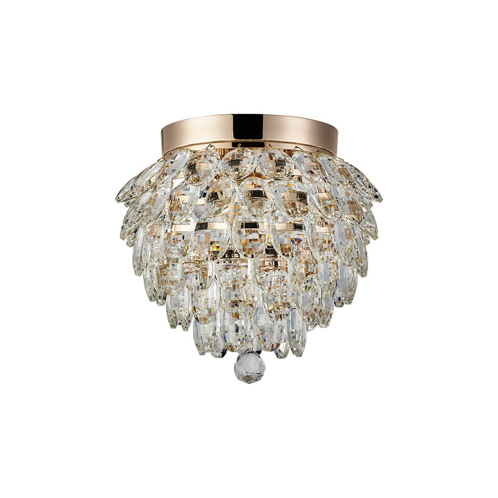 Diyas IL32897 Coniston IP Bathroom Ceiling 3 Light G9 French Gold/Crystal