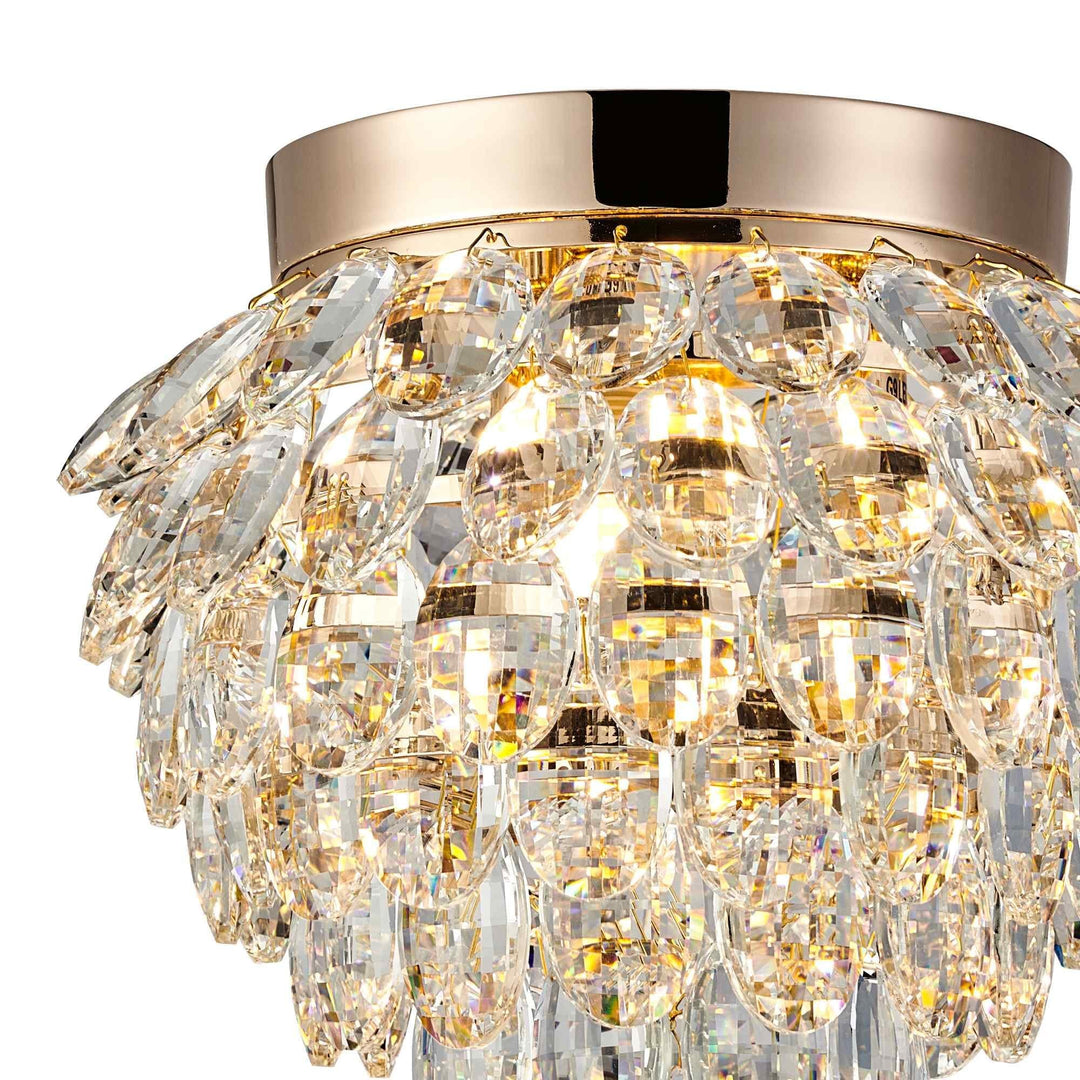 Diyas IL32897 Coniston IP Bathroom Ceiling 3 Light G9 French Gold/Crystal