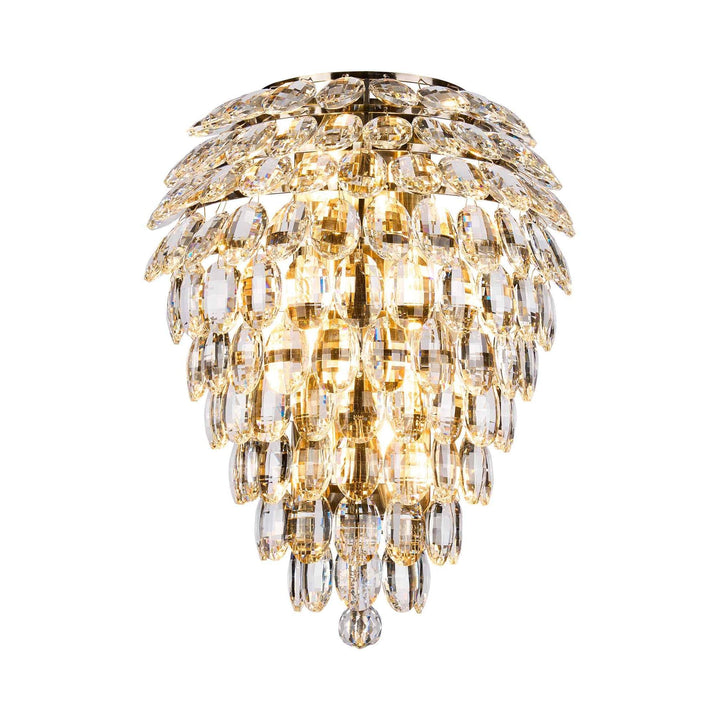 Diyas IL32913AB Coniston IP Bathroom Tall Wall Lamp 6 Light G9 Antique Brass/Crystal