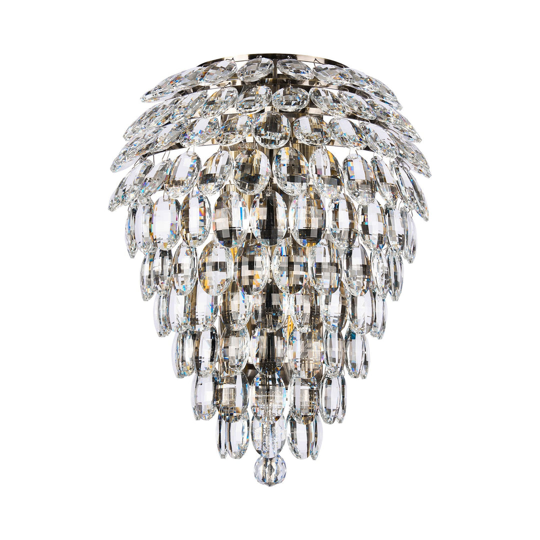 Diyas IL32913AB Coniston IP Bathroom Tall Wall Lamp 6 Light G9 Antique Brass/Crystal