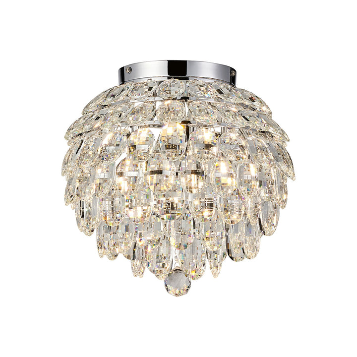 Diyas IL32893 Coniston IP Bathroom Ceiling 5 Light G9 Polished Chrome/Crystal