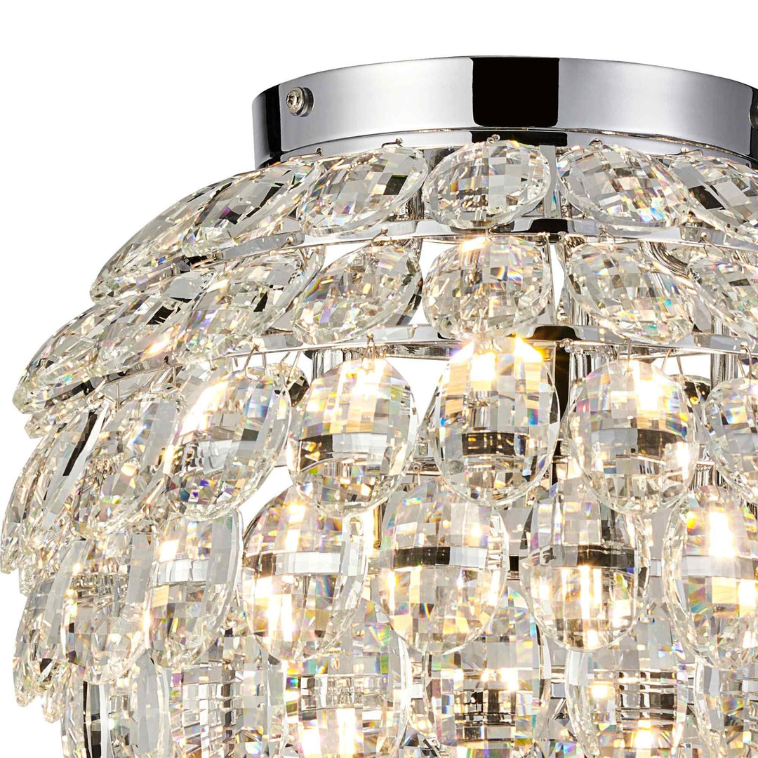 Diyas IL32893 Coniston IP Bathroom Ceiling 5 Light G9 Polished Chrome/Crystal