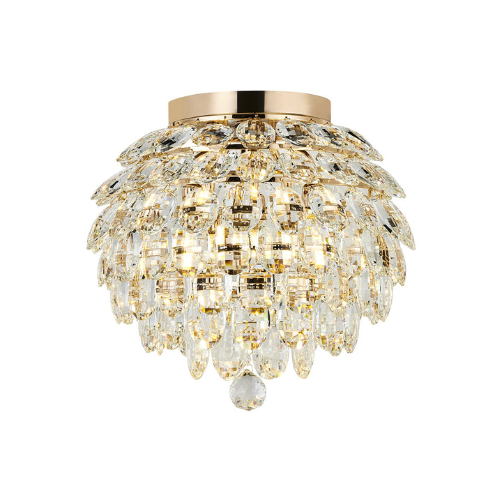 Diyas IL32898 Coniston IP Bathroom Ceiling 5 Light G9 French Gold/Crystal