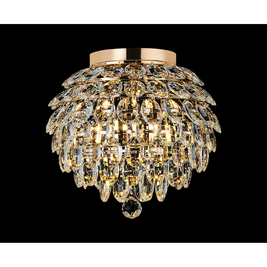 Diyas IL32898 Coniston IP Bathroom Ceiling 5 Light G9 French Gold/Crystal