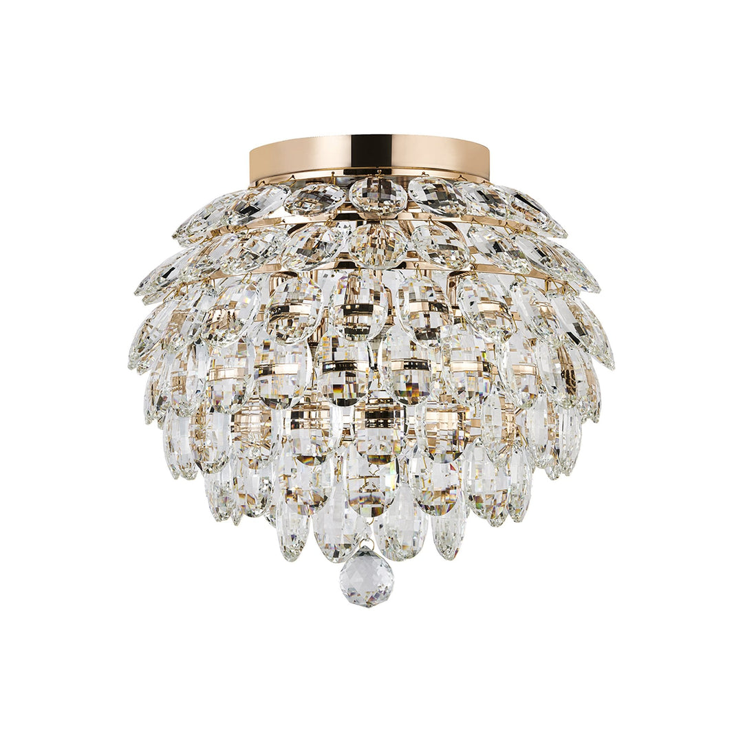 Diyas IL32898 Coniston IP Bathroom Ceiling 5 Light G9 French Gold/Crystal