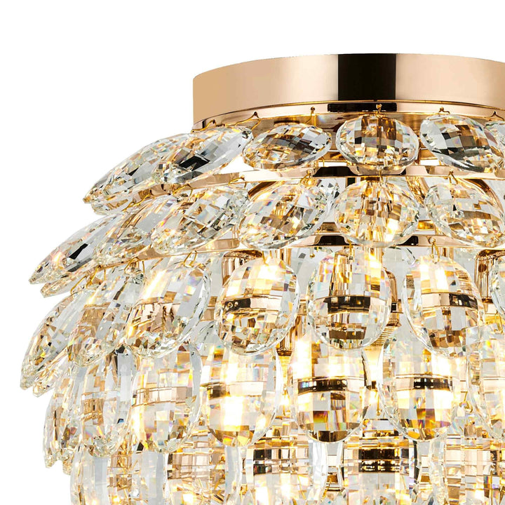 Diyas IL32898 Coniston IP Bathroom Ceiling 5 Light G9 French Gold/Crystal