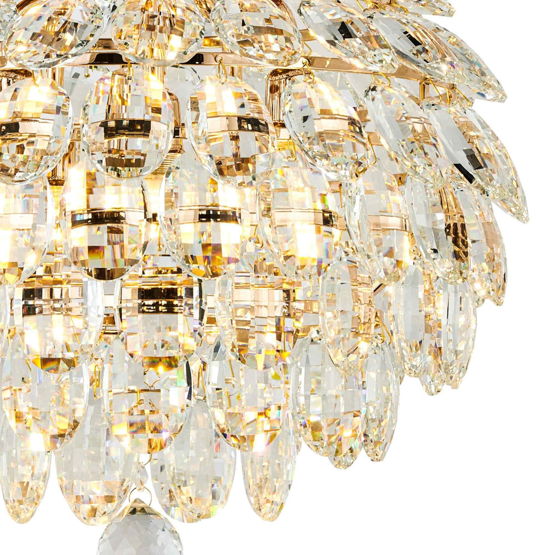 Diyas IL32898 Coniston IP Bathroom Ceiling 5 Light G9 French Gold/Crystal