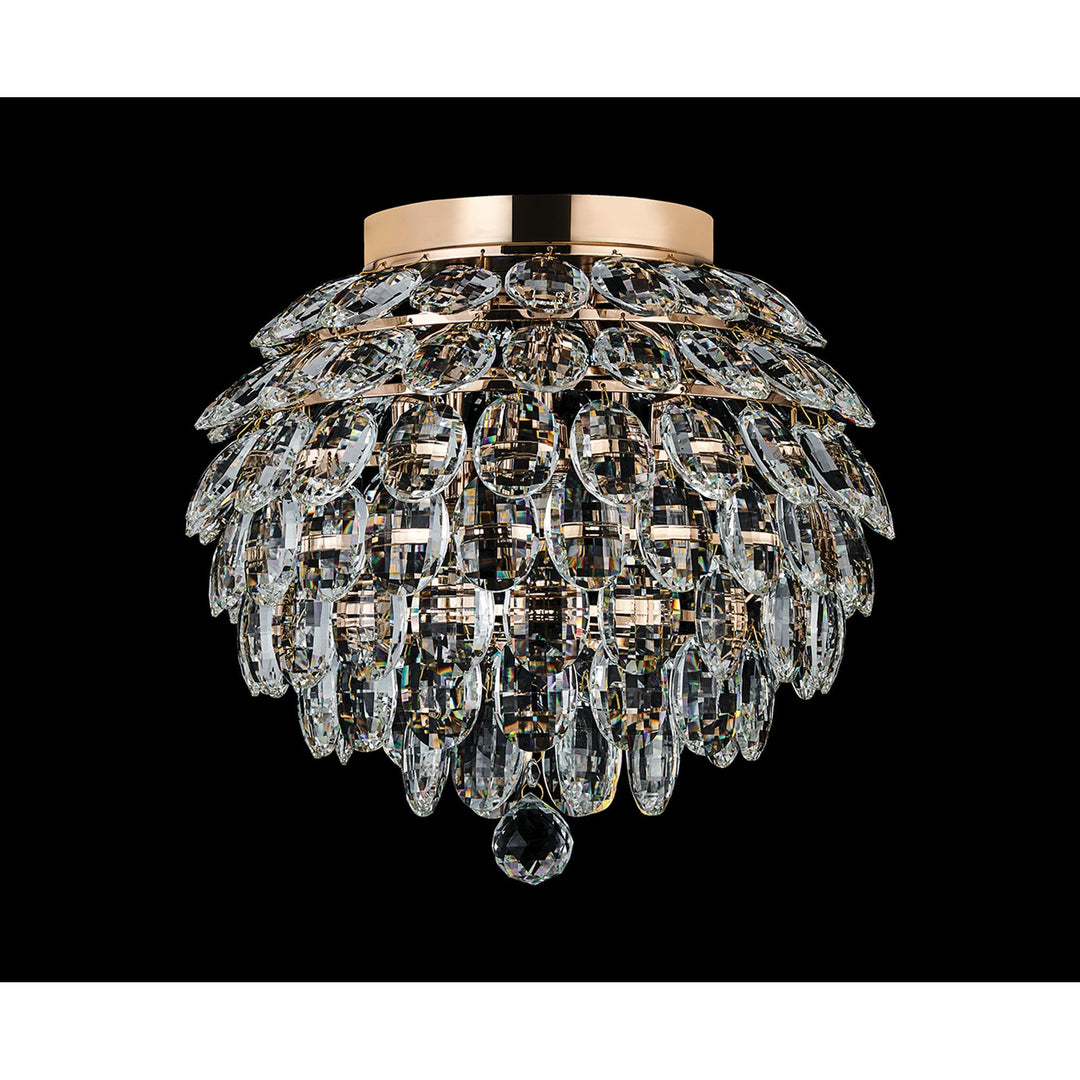 Diyas IL32898 Coniston IP Bathroom Ceiling 5 Light G9 French Gold/Crystal