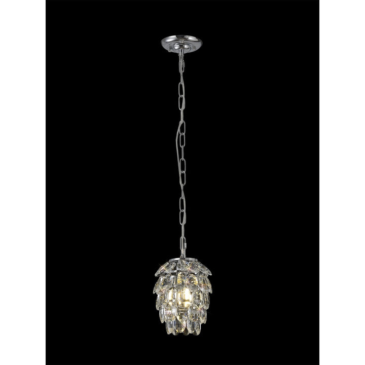 Diyas IL32838 Coniston Pendant 5 Layer 1 Light E27 Polished Chrome/Crystal