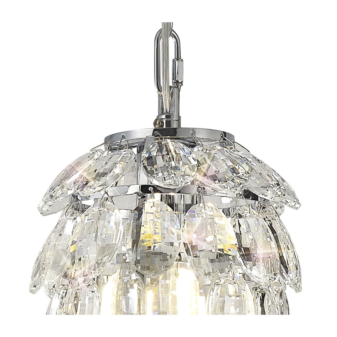 Diyas IL32838 Coniston Pendant 5 Layer 1 Light E27 Polished Chrome/Crystal