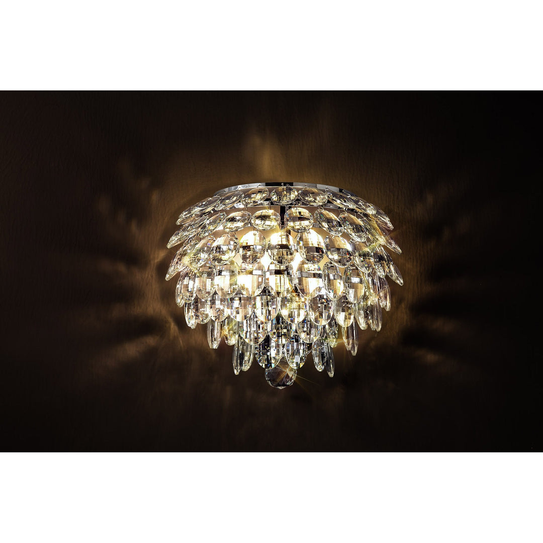 Diyas IL32828 Coniston Wall Lamp 2 Light E14 Polished Chrome/Crystal