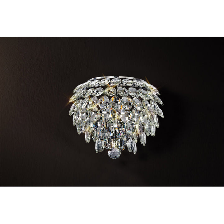 Diyas IL32828 Coniston Wall Lamp 2 Light E14 Polished Chrome/Crystal