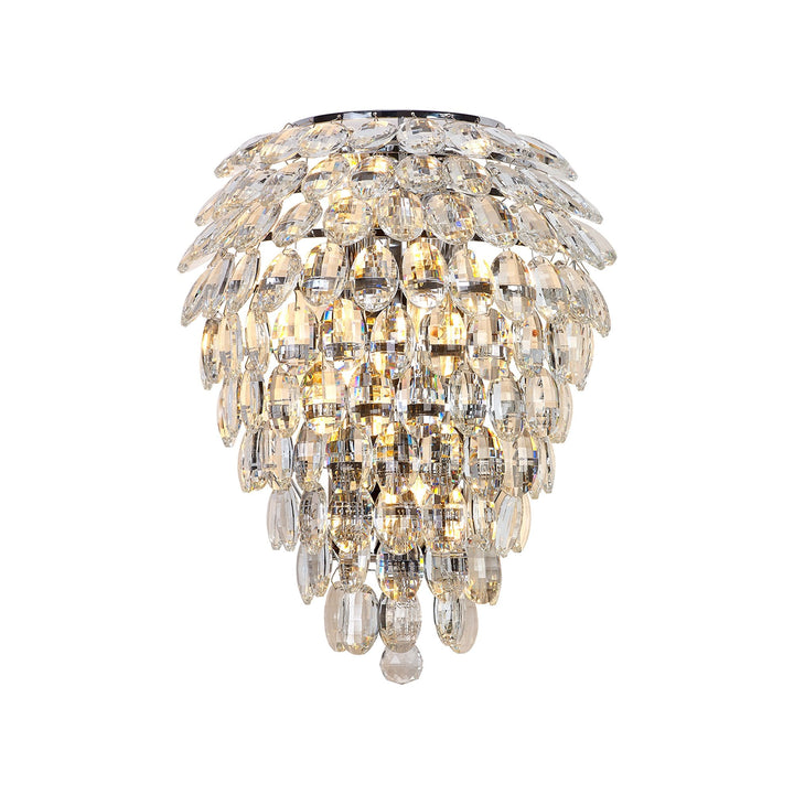 Diyas IL32910 Coniston Tall Wall Lamp 4 Light E14 Polished Chrome/Crystal