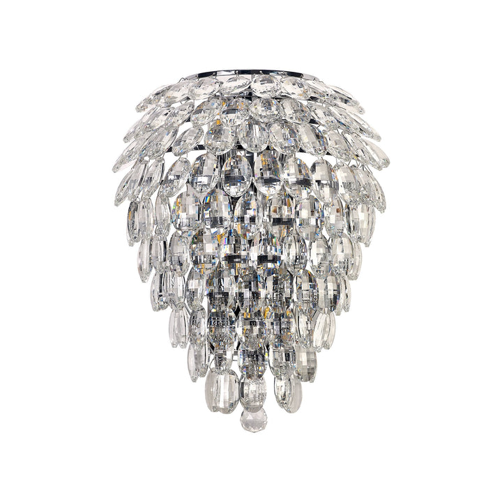 Diyas IL32910 Coniston Tall Wall Lamp 4 Light E14 Polished Chrome/Crystal