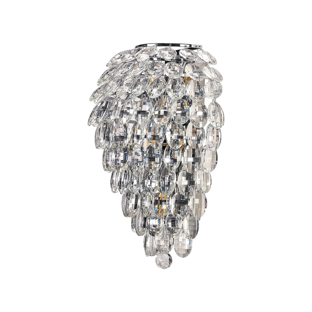 Diyas IL32910 Coniston Tall Wall Lamp 4 Light E14 Polished Chrome/Crystal