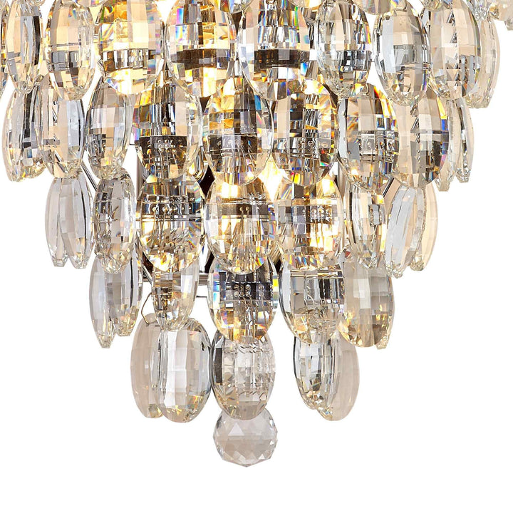 Diyas IL32910 Coniston Tall Wall Lamp 4 Light E14 Polished Chrome/Crystal