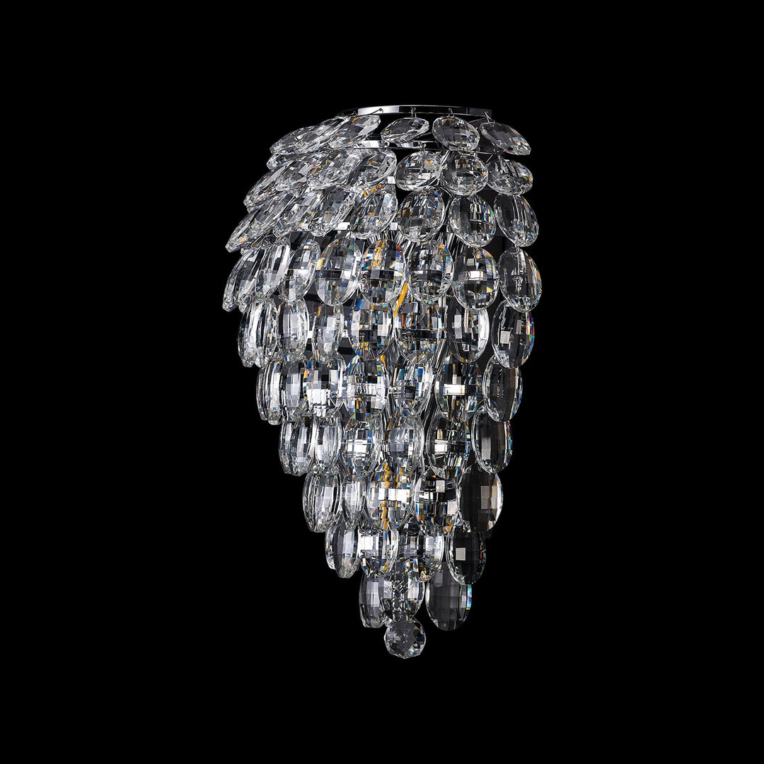 Diyas IL32910 Coniston Tall Wall Lamp 4 Light E14 Polished Chrome/Crystal