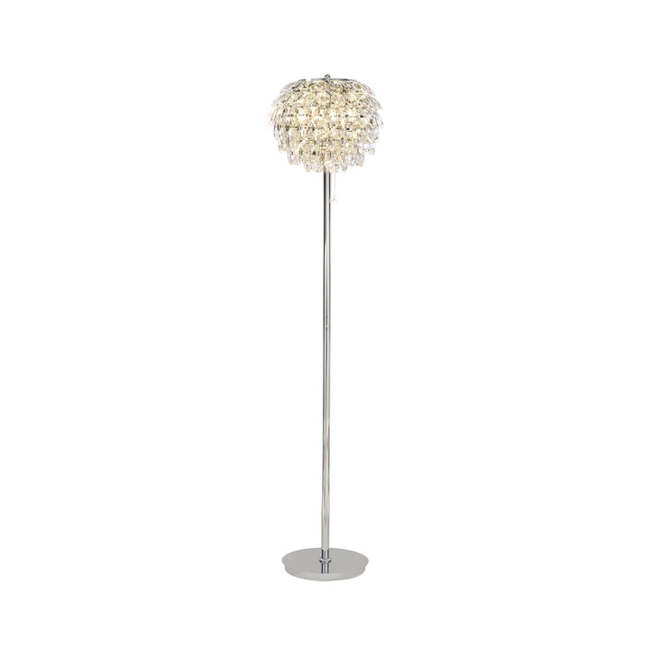 Diyas IL32835 Coniston Floor Lamp 3 Light E14 Polished Chrome/Crystal