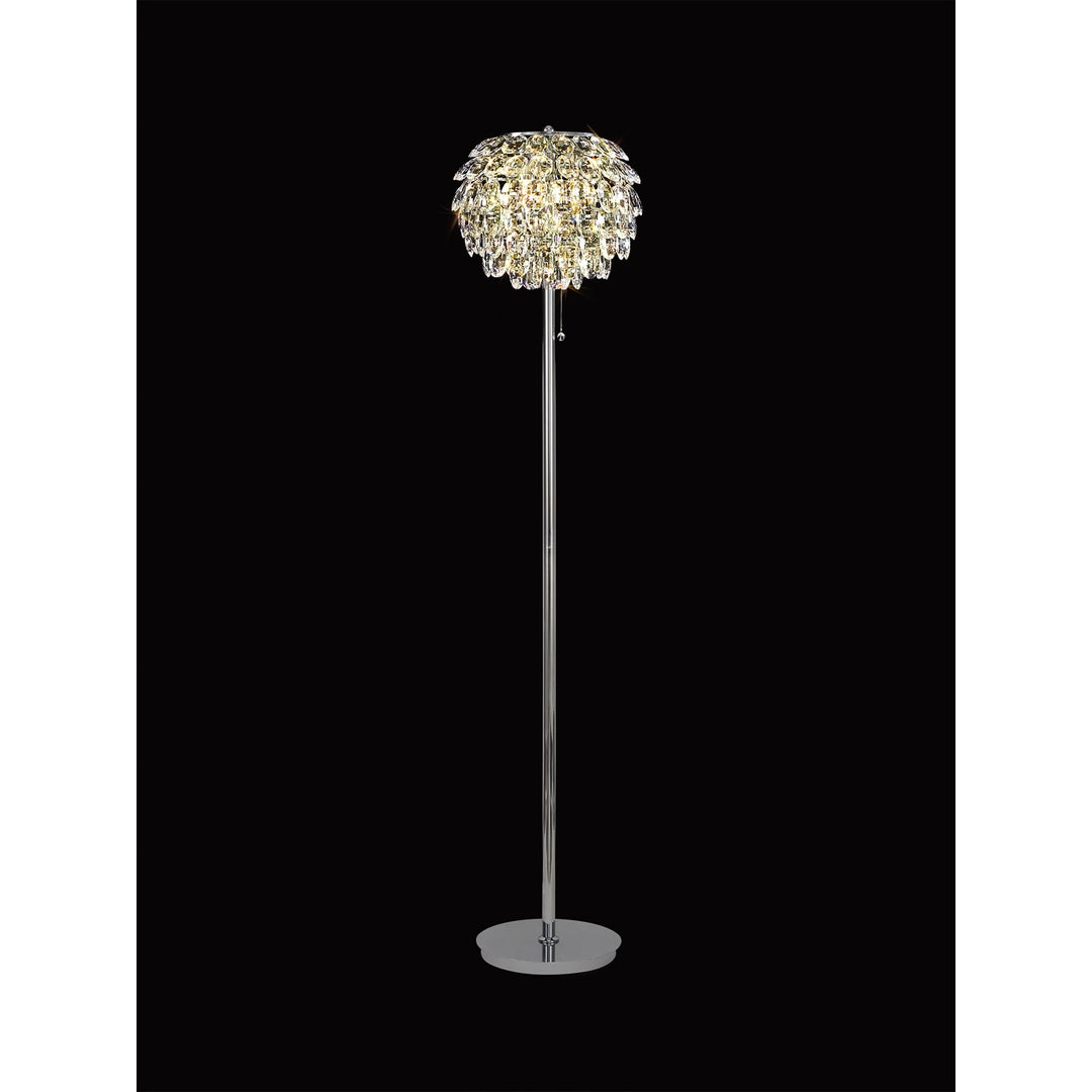 Diyas IL32835 Coniston Floor Lamp 3 Light E14 Polished Chrome/Crystal