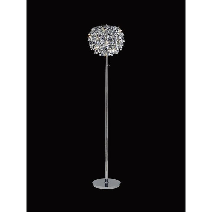 Diyas IL32835 Coniston Floor Lamp 3 Light E14 Polished Chrome/Crystal