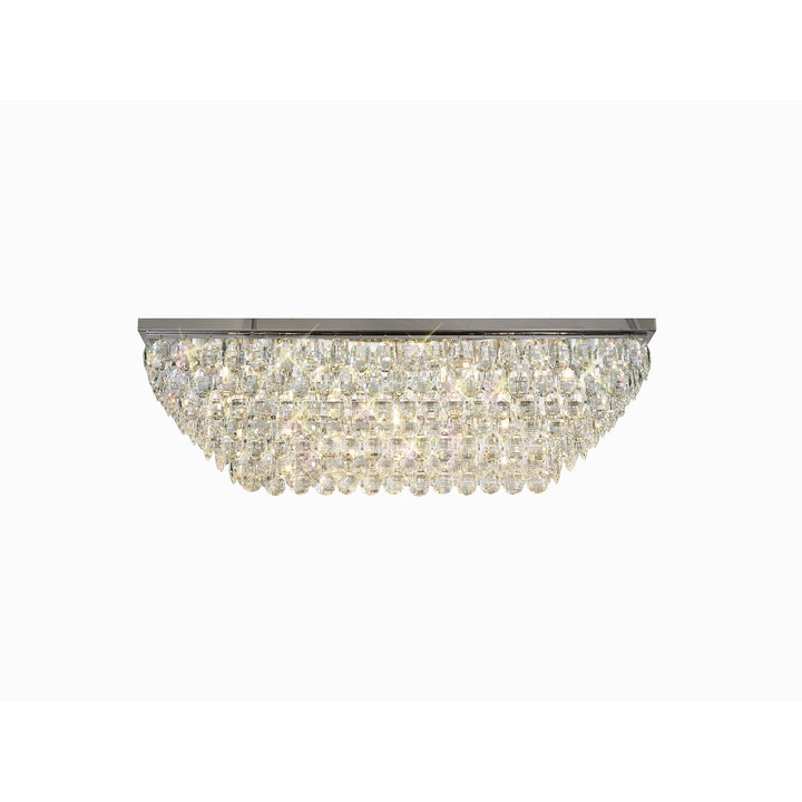 Diyas IL32825 Coniston Linear Flush Ceiling 11 Light E14 Polished Chrome/Crystal