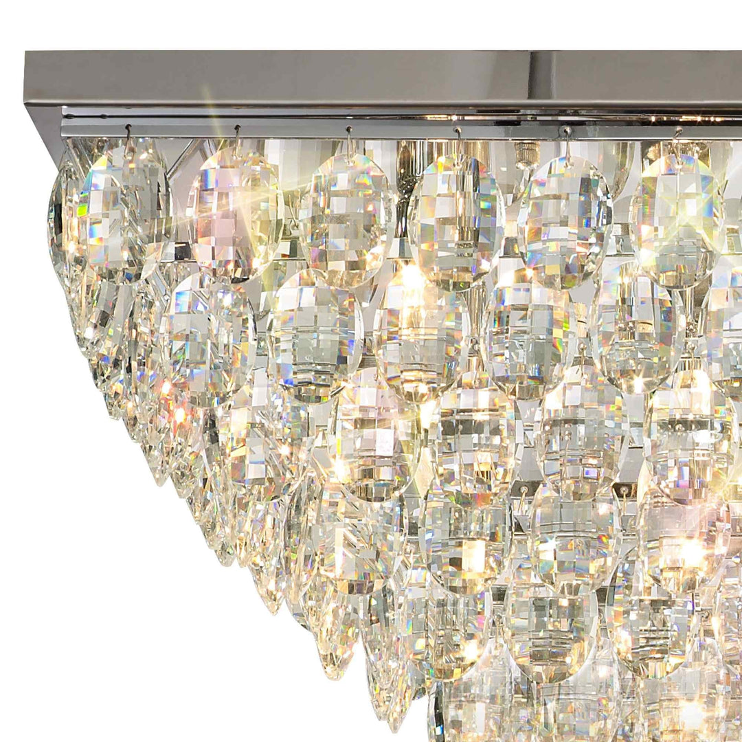 Diyas IL32825 Coniston Linear Flush Ceiling 11 Light E14 Polished Chrome/Crystal