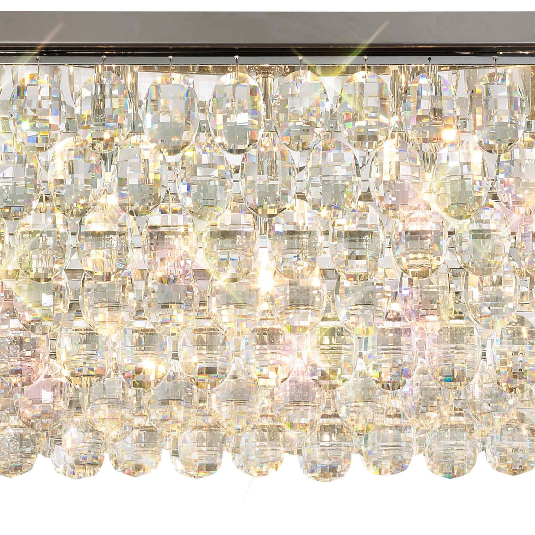 Diyas IL32825 Coniston Linear Flush Ceiling 11 Light E14 Polished Chrome/Crystal