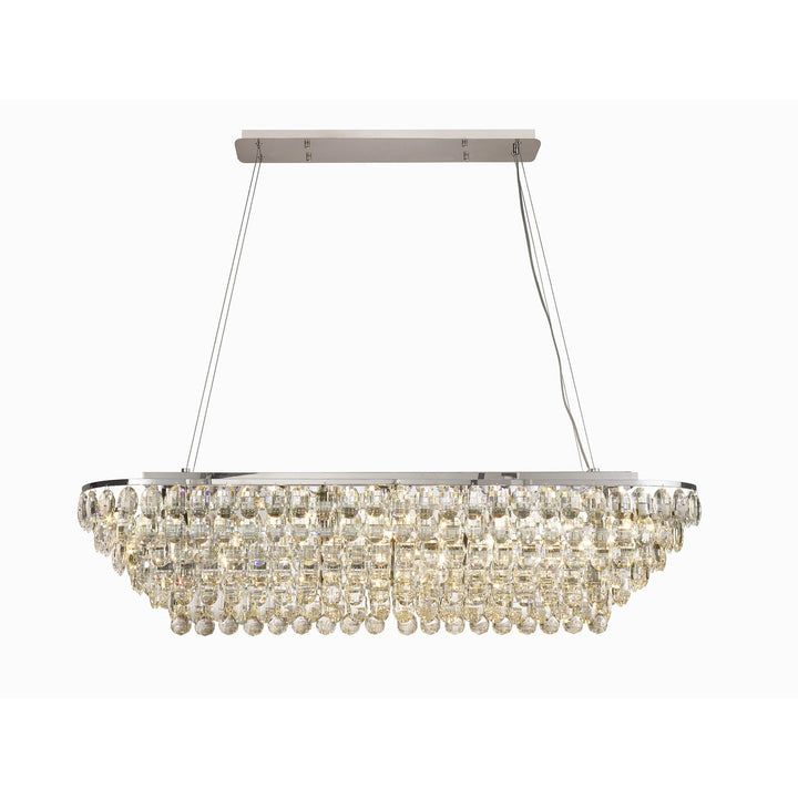 Diyas IL32822 Coniston Linear Pendant 14 Light E14 Polished Chrome/Crystal