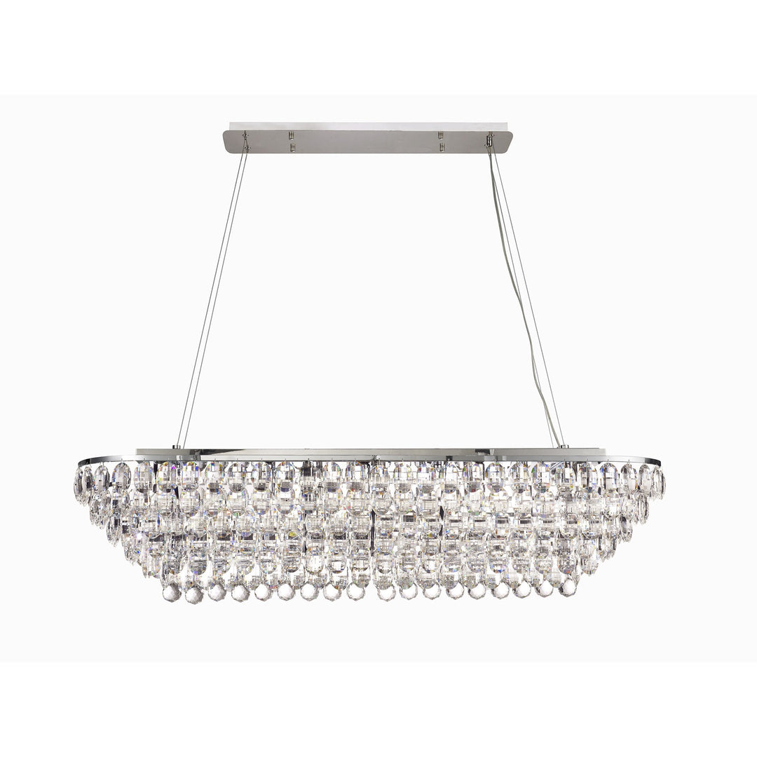 Diyas IL32822 Coniston Linear Pendant 14 Light E14 Polished Chrome/Crystal