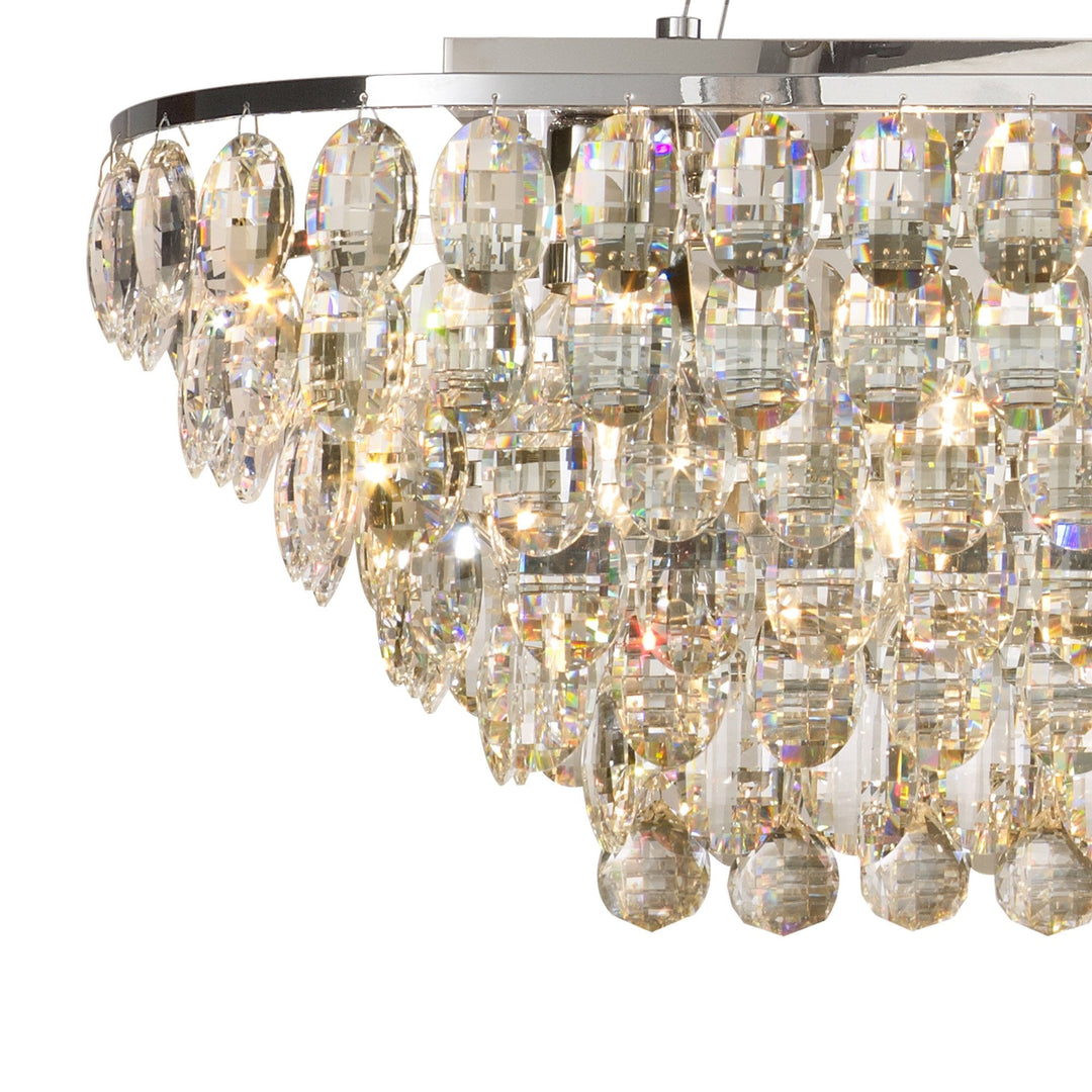 Diyas IL32822 Coniston Linear Pendant 14 Light E14 Polished Chrome/Crystal