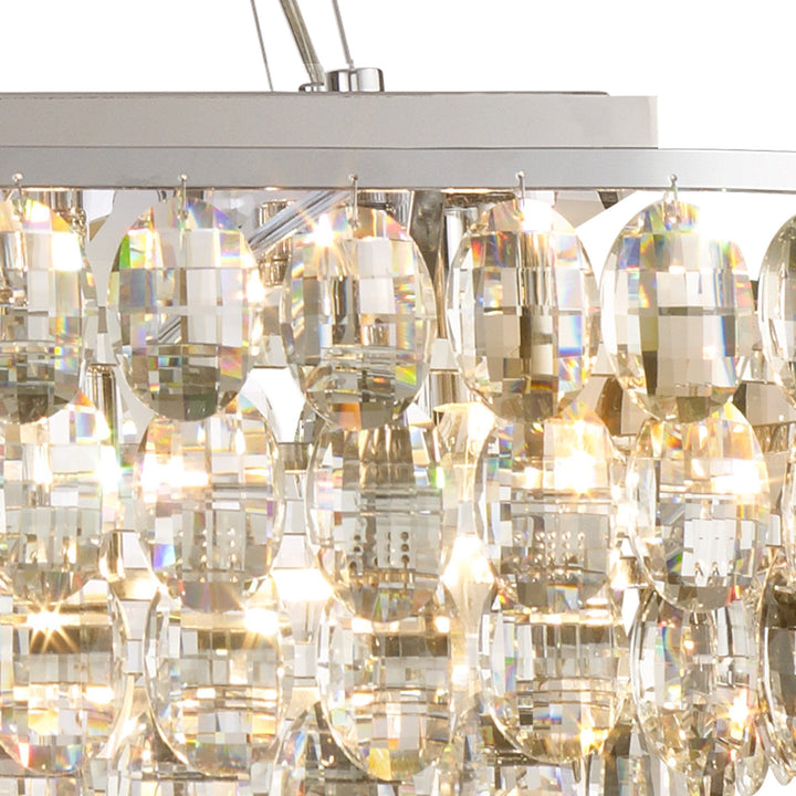 Diyas IL32822 Coniston Linear Pendant 14 Light E14 Polished Chrome/Crystal