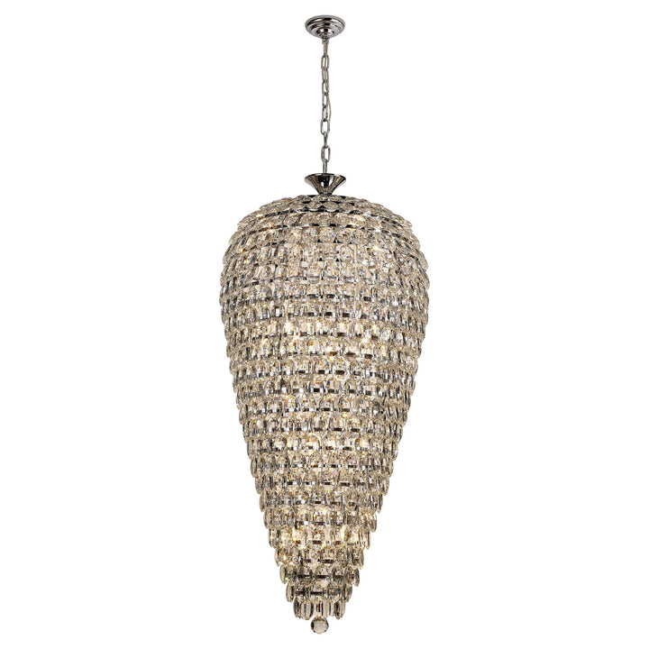 Diyas IL32847 Coniston Tall Acorn Pendant 20 Light E14 Polished Chrome/Crystal