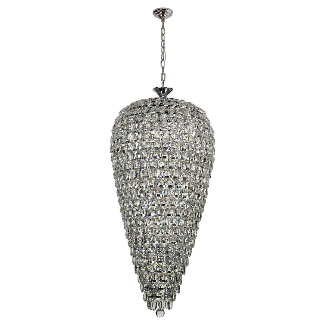 Diyas IL32847 Coniston Tall Acorn Pendant 20 Light E14 Polished Chrome/Crystal